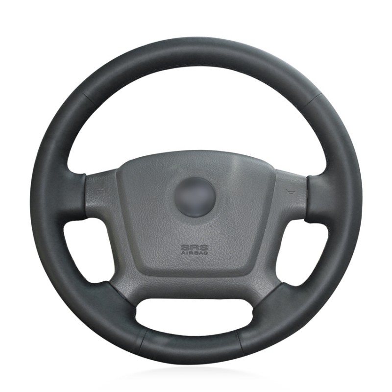 Loncky Auto Custom Fit OEM Black Genuine Leather Steering Wheel Covers